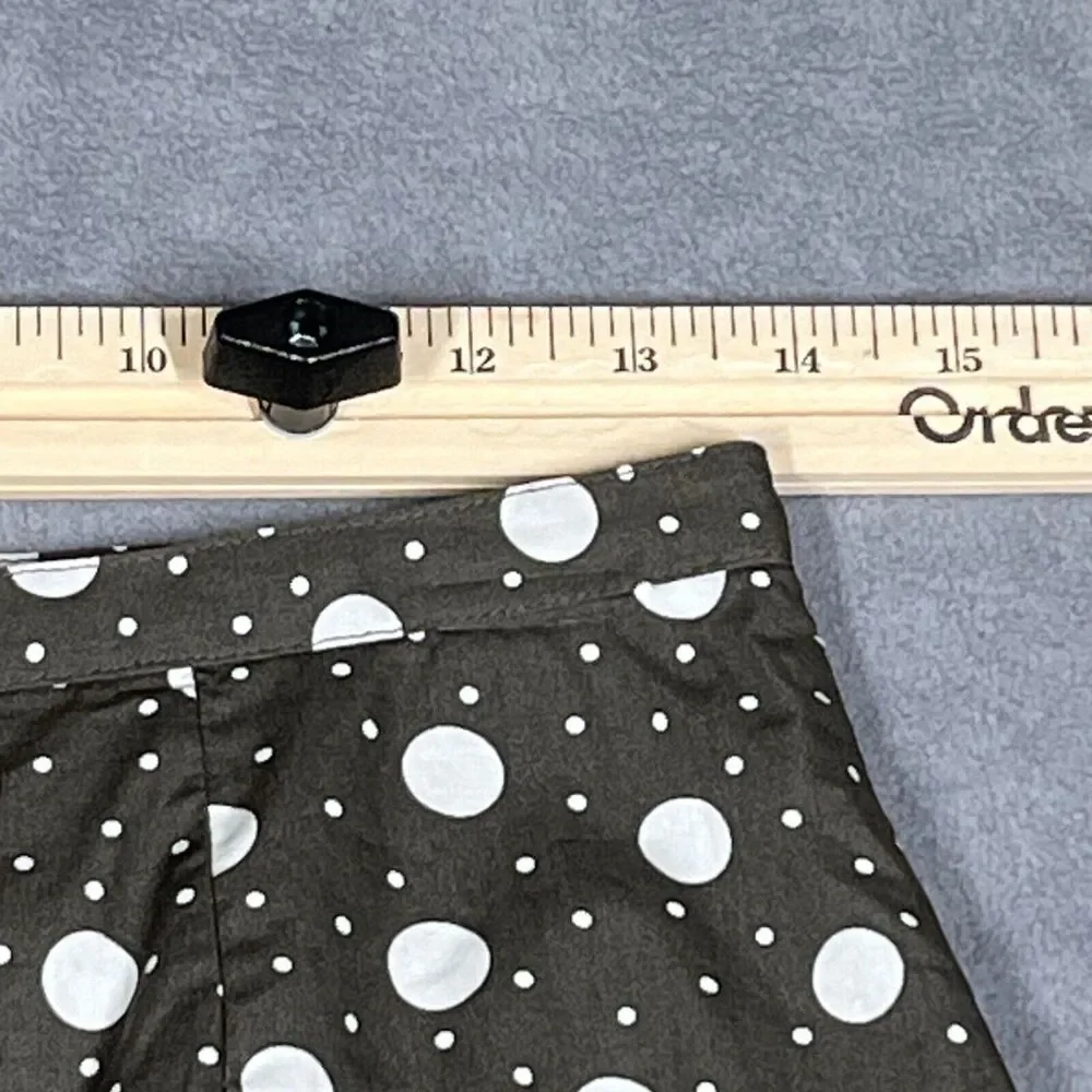 Boden Skirt Brown Size US‎ 4R Brown White Polka Dot Knee Length Pockets Lined